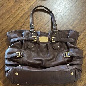 Michael Kora Gansevoort Chocolate Brown Leather Tote Bag